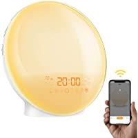 Los mejores  - Despertador Luz WiFi Wake Up Light LED Despertador Amanecer Natural Lampara Inteligente Compatible con Alexa Echo y…